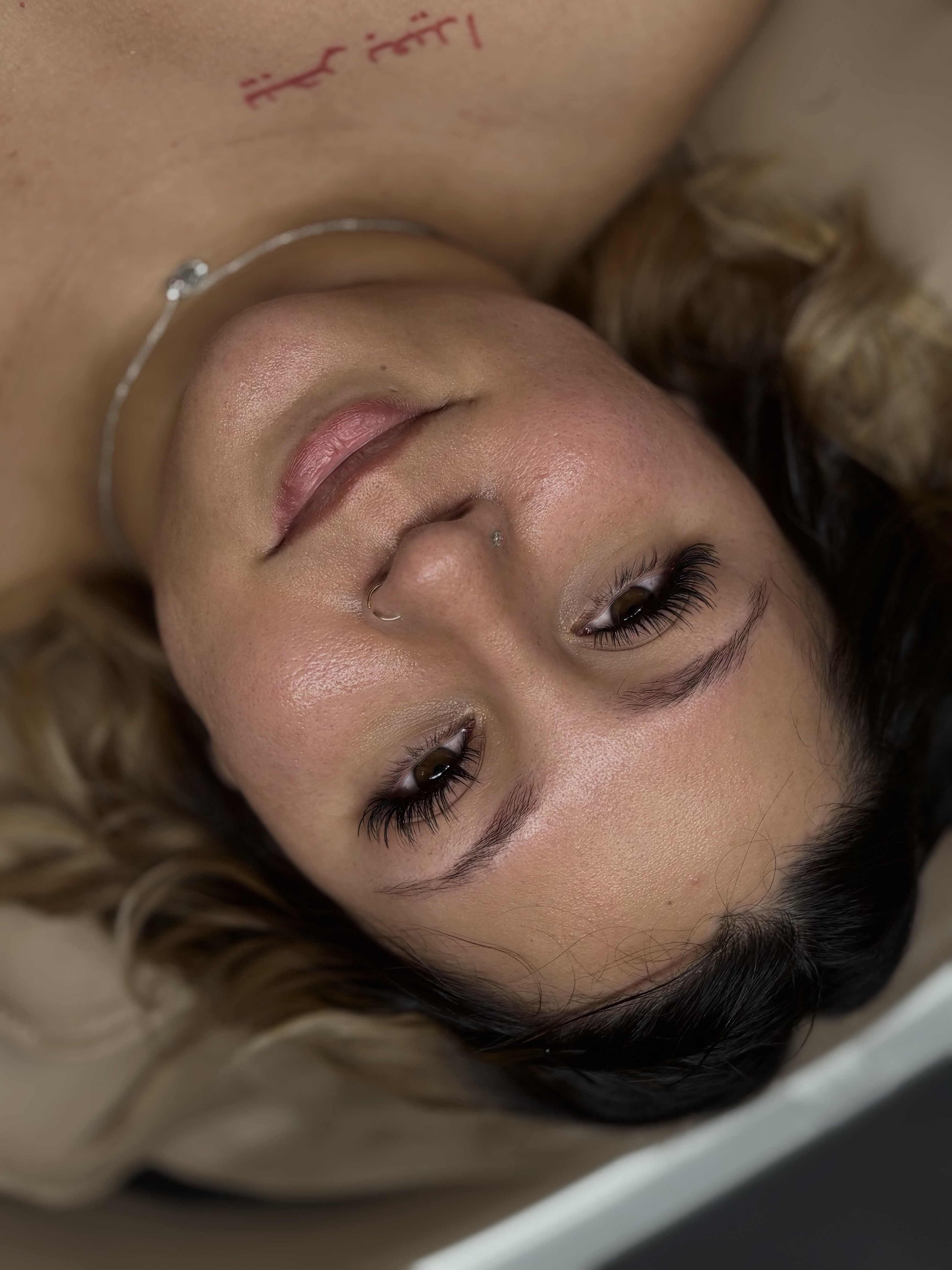 Client portrait — custom lash mapping