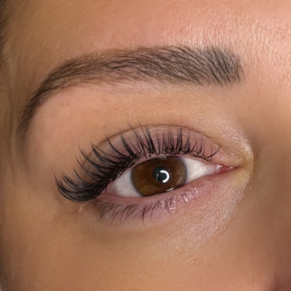 Natural lash extension close-up